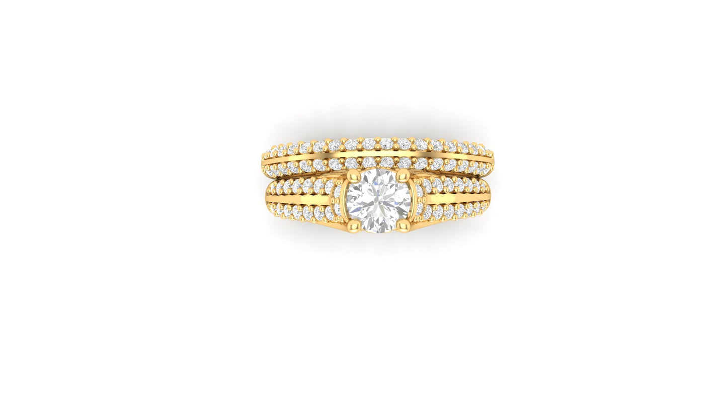 1.50 ctw Round Shape Lab Grown Diamonds | Designer Ring.