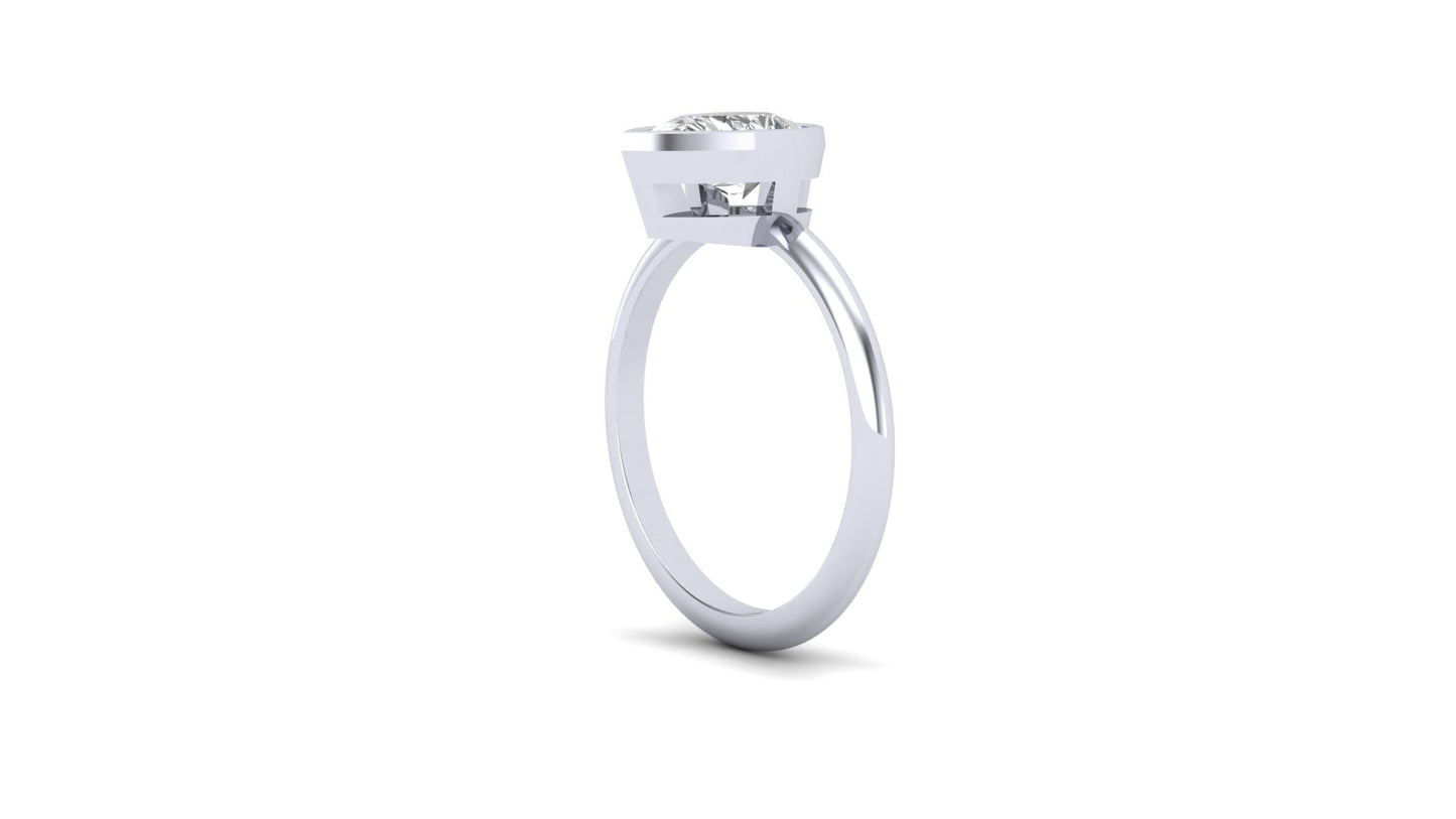 1.20 ctw Pear Shape Lab Grown Diamond | Bezel Set Setting | Solitaire Ring.