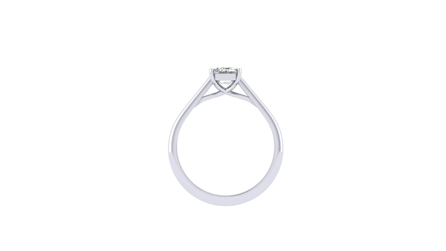 1.02 ctw Emerald Cut Lab Grown Diamond | 4 Prong Setting | Solitaire Ring.
