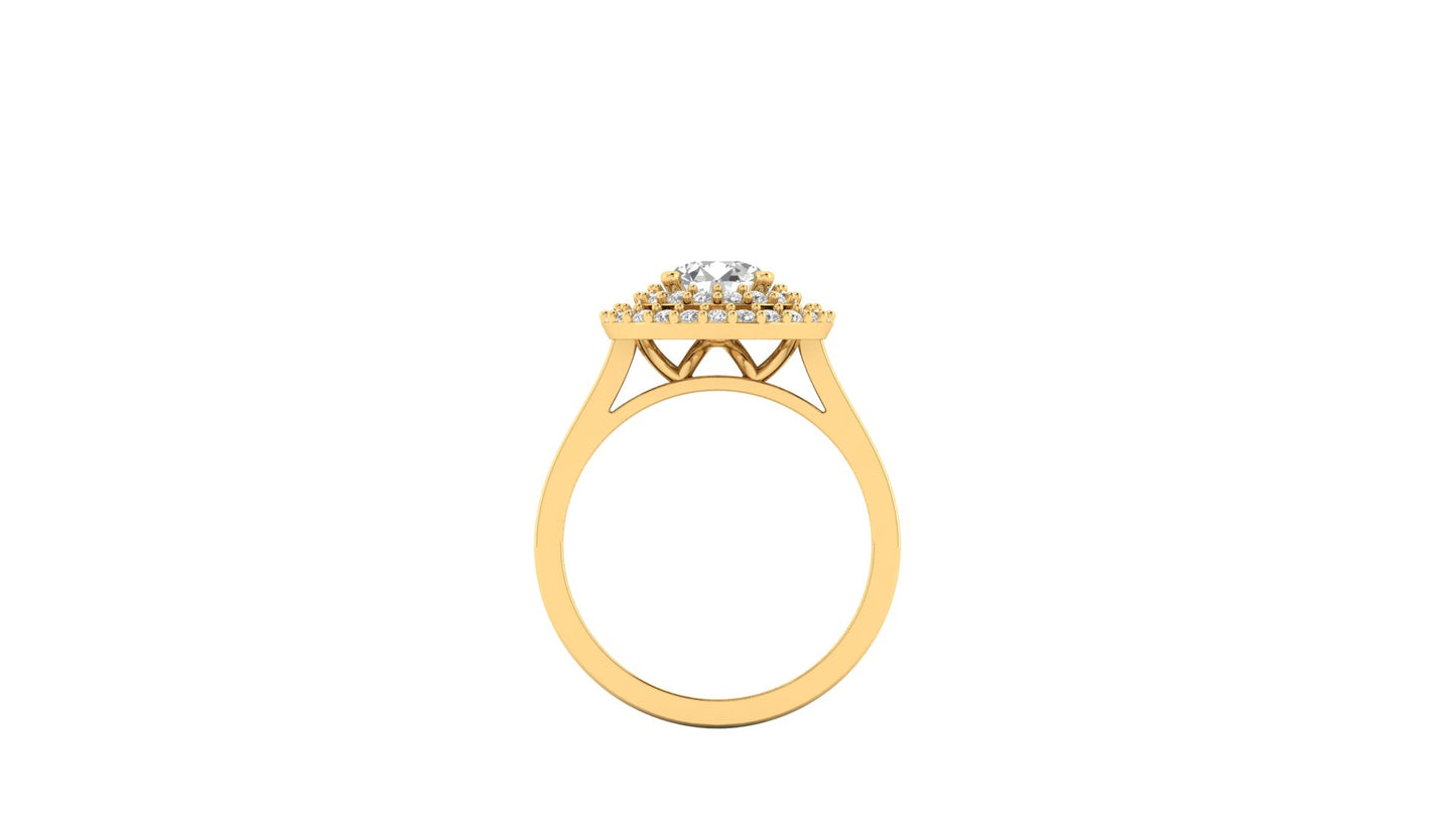 1.06 ctw Round Cut Lab Grown Diamonds Designer Ring. | Color: E | Clarity: VVS