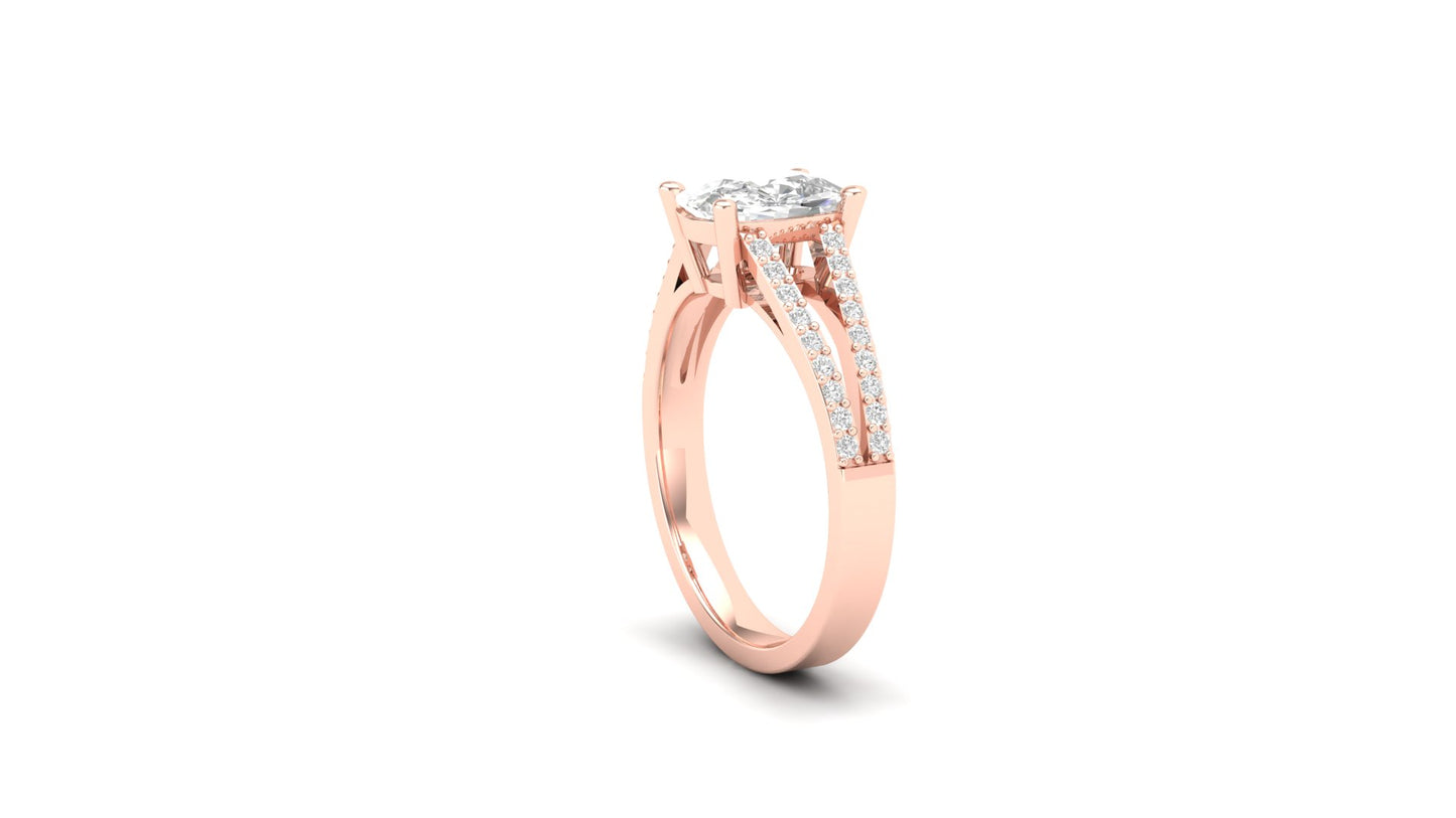 1.80 ct Cushion Cut Center Lab Grown Diamond | Color: E | Clarity: VVS | 0.20 ct Lab Grown Side Diamonds. | Designer Ring.