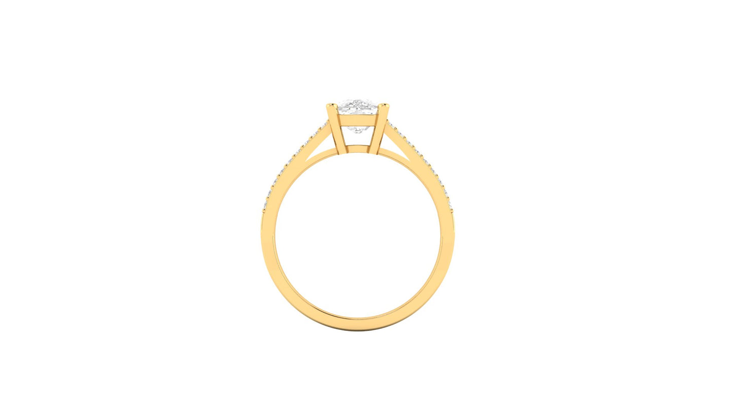 1.80 ct Cushion Cut Center Lab Grown Diamond | Color: E | Clarity: VVS | 0.20 ct Lab Grown Side Diamonds. | Designer Ring.