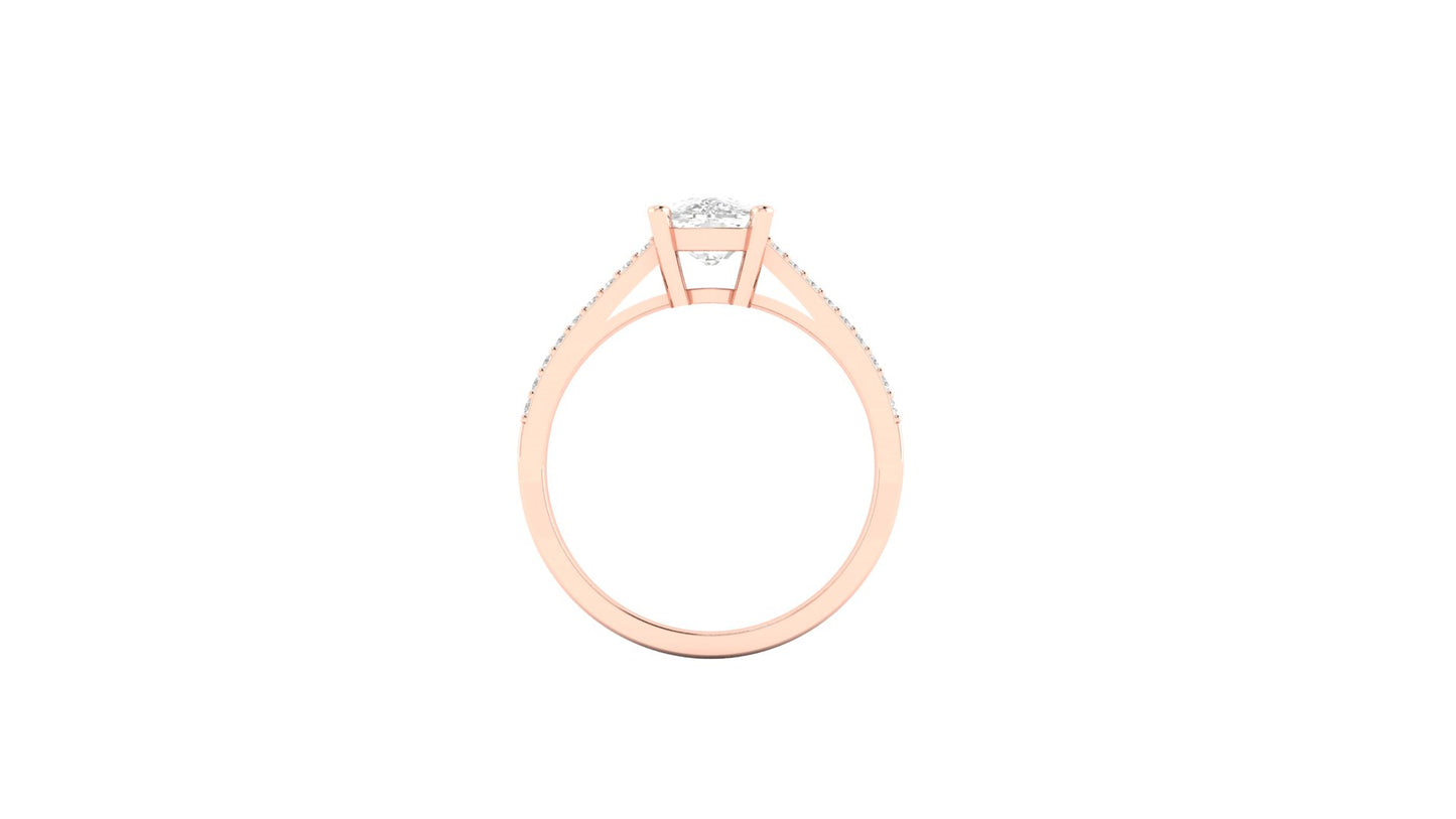 1.80 ct Cushion Cut Center Lab Grown Diamond | Color: E | Clarity: VVS | 0.20 ct Lab Grown Side Diamonds. | Designer Ring.