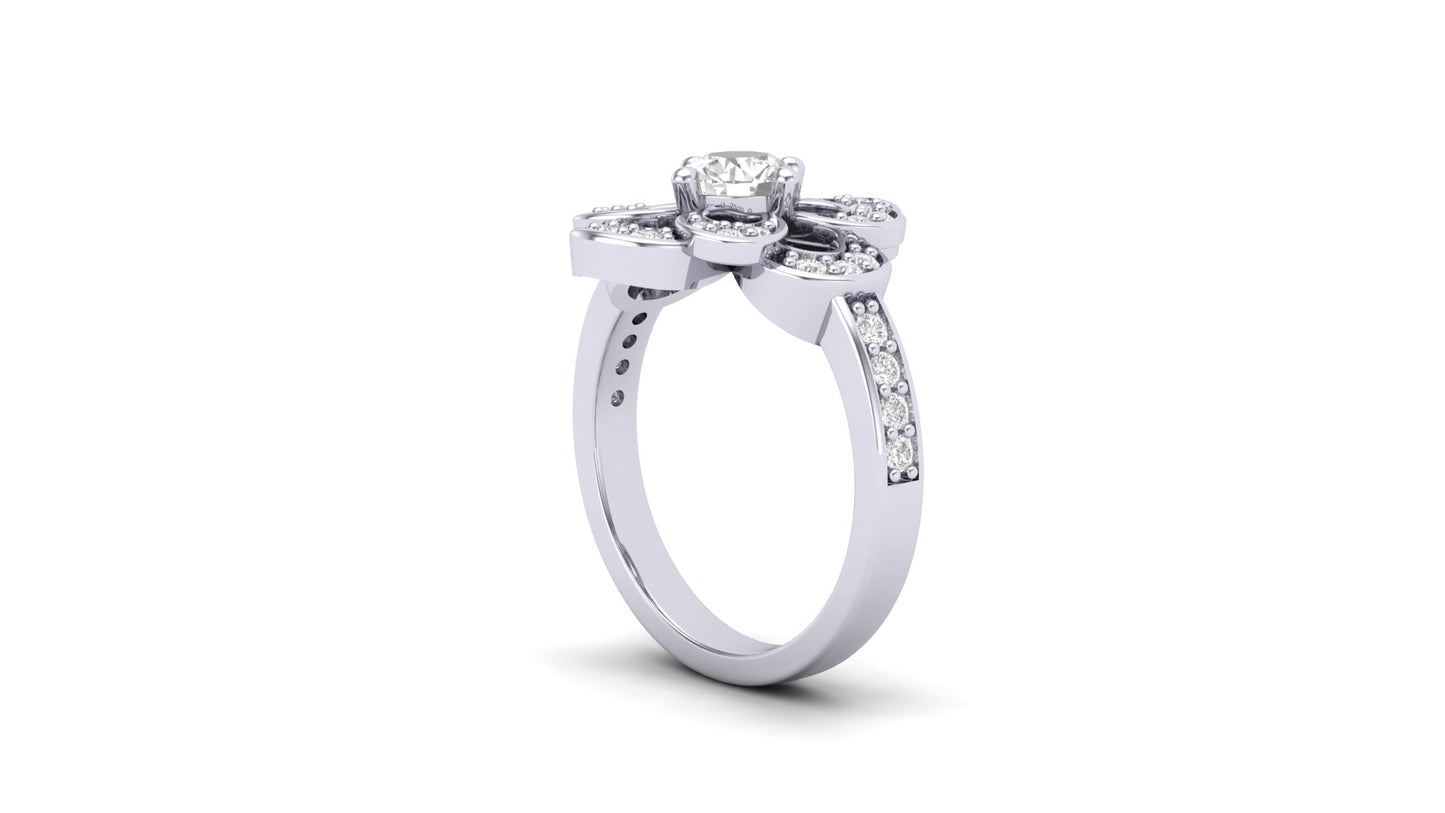 1.00 ctw Round Shape Lab Grown Diamonds | Designer Ring.