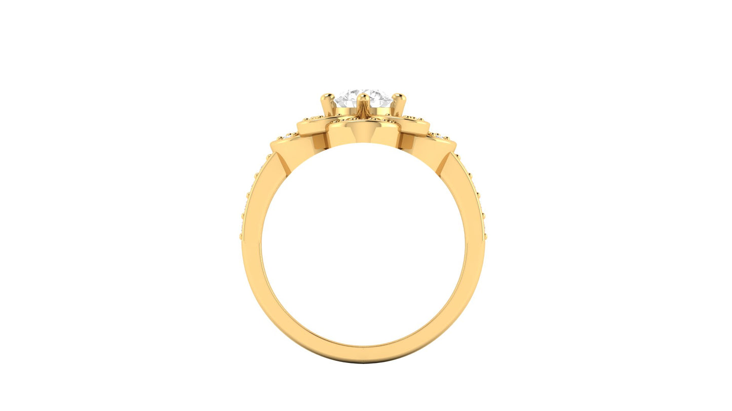 1.00 ctw Round Shape Lab Grown Diamonds | Designer Ring.