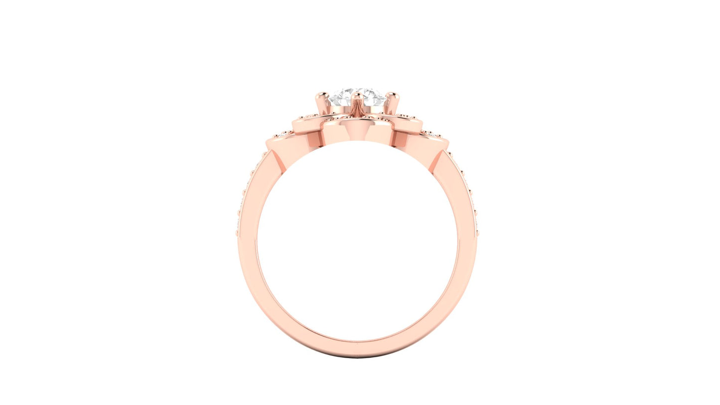 1.00 ctw Round Shape Lab Grown Diamonds | Designer Ring.