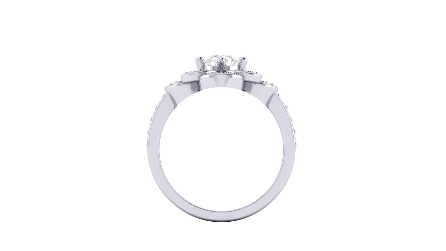 1.00 ctw Round Shape Lab Grown Diamonds | Designer Ring.