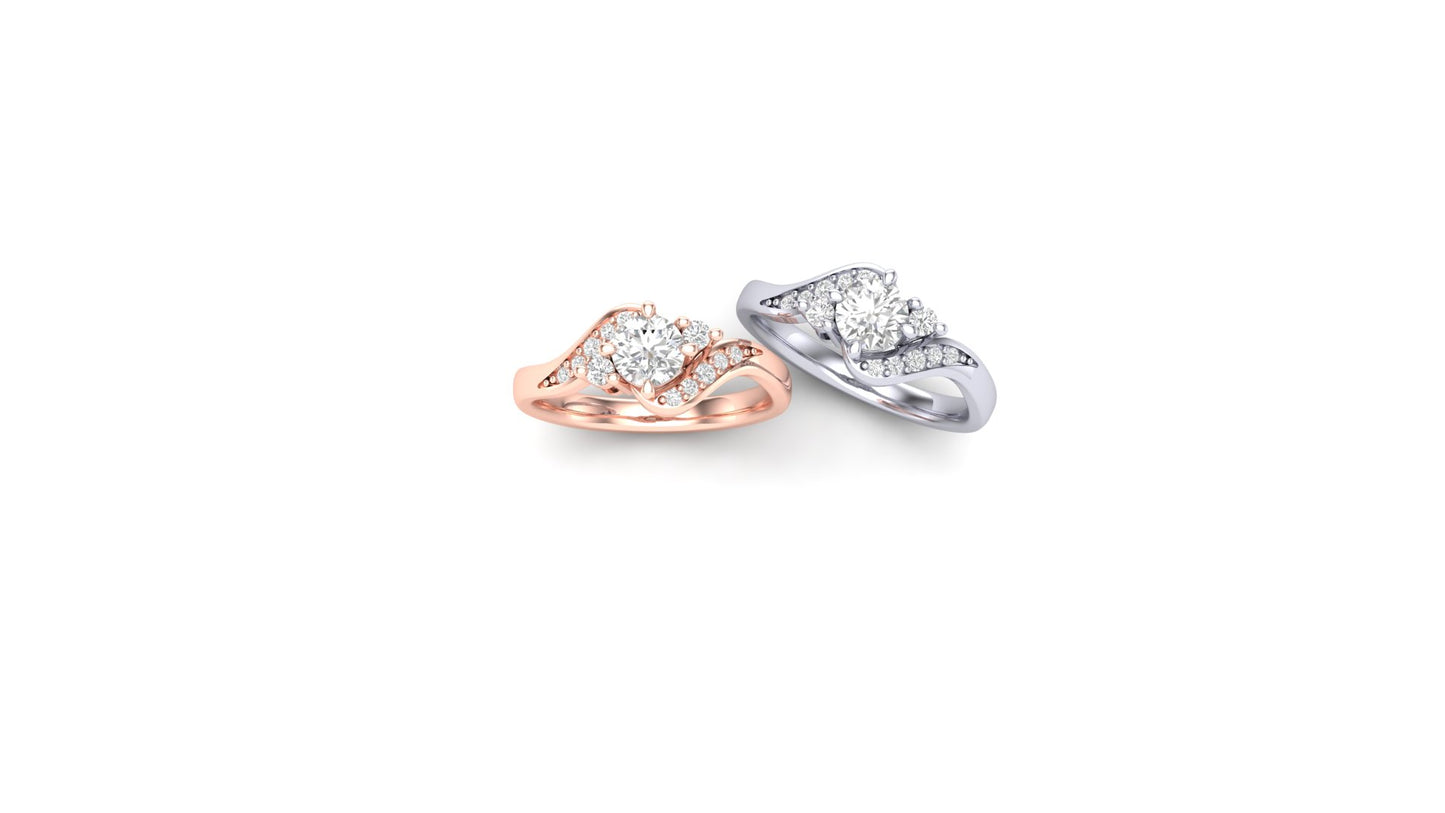 1.00 ctw Round Shape Lab Grown Diamonds | Designer Ring.