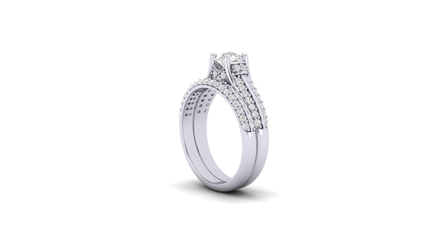 1.50 ctw Round Shape Lab Grown Diamonds | Designer Ring.