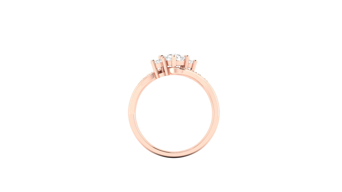 1.00 ctw Round Shape Lab Grown Diamonds | Designer Ring.
