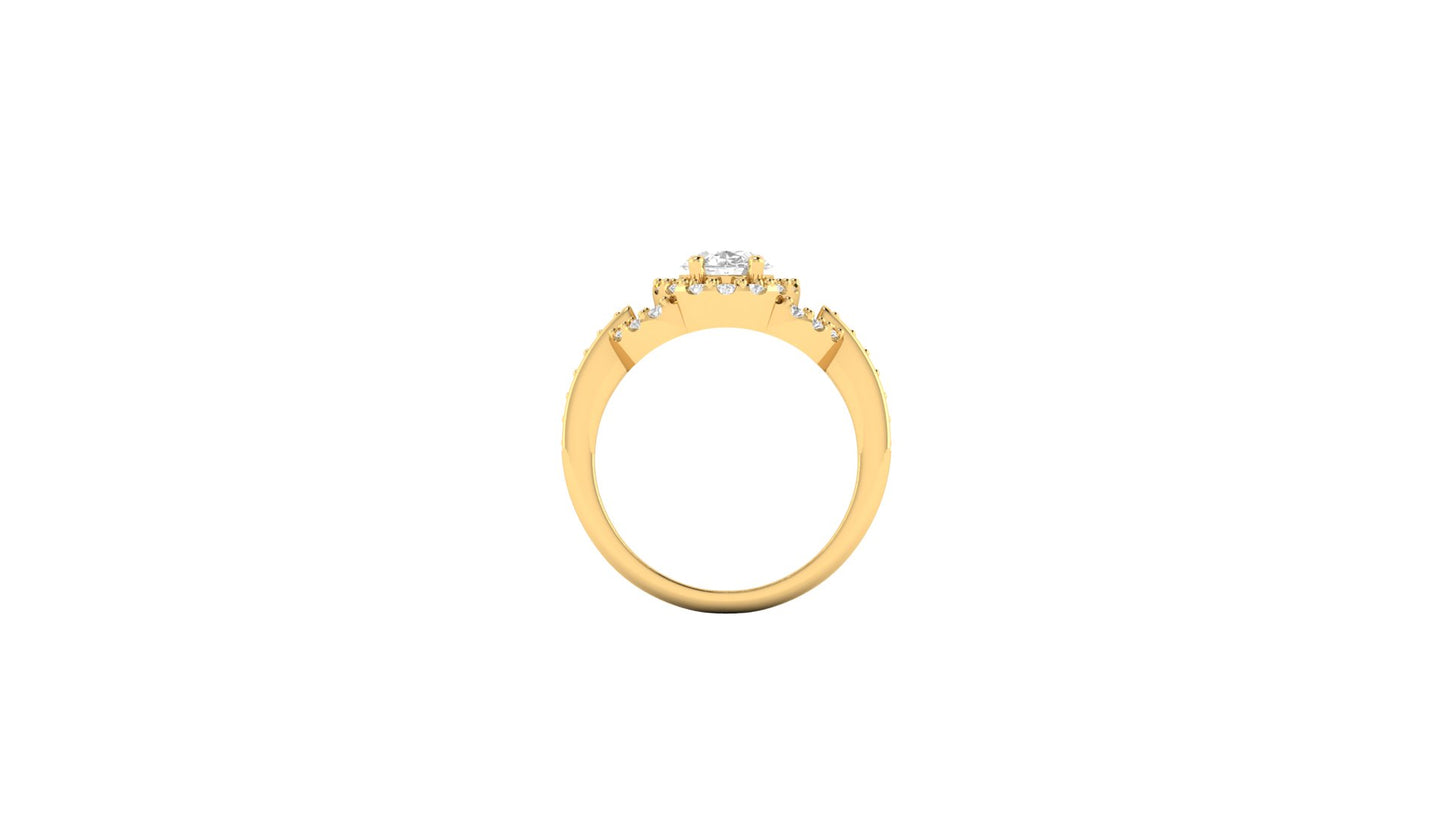 1.09 ct Oval Cut Center Lab Grown Diamond | Color: E | Clarity: VVS | 0.38 ct Lab Grown Side Diamonds. | Designer Ring.