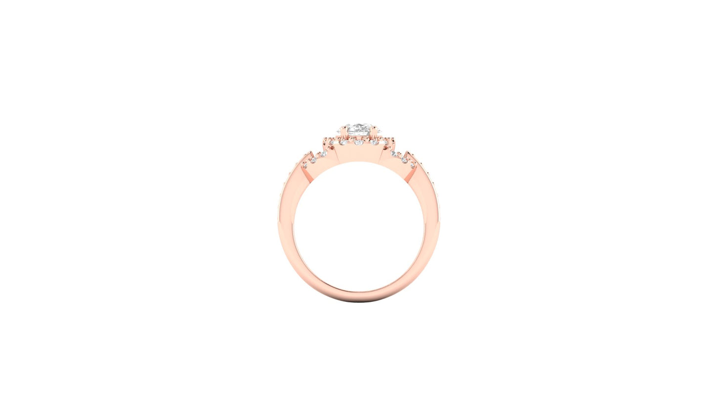 1.09 ct Oval Cut Center Lab Grown Diamond | Color: E | Clarity: VVS | 0.38 ct Lab Grown Side Diamonds. | Designer Ring.