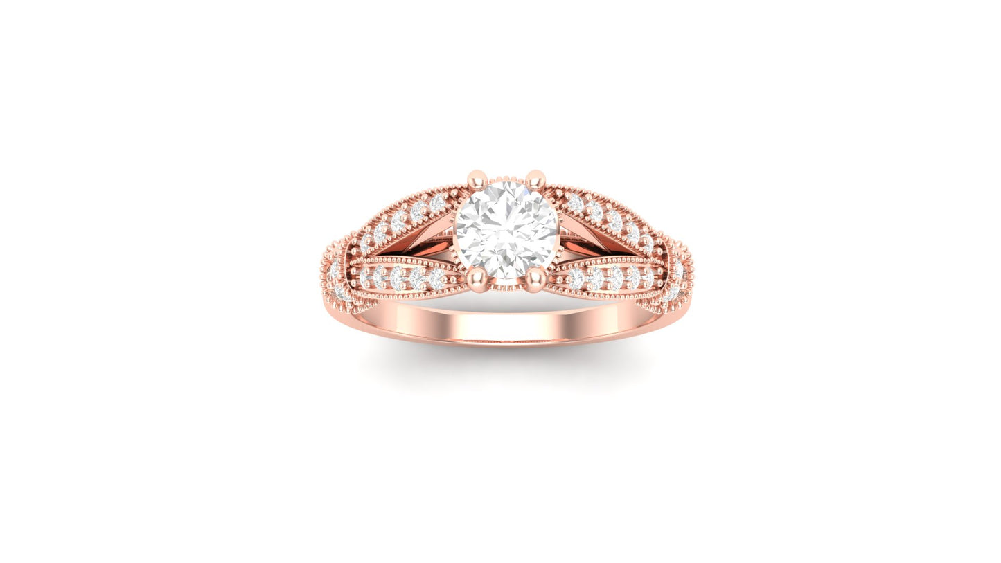 1.00 ctw Round Shape Lab Grown Diamonds | Designer Ring.