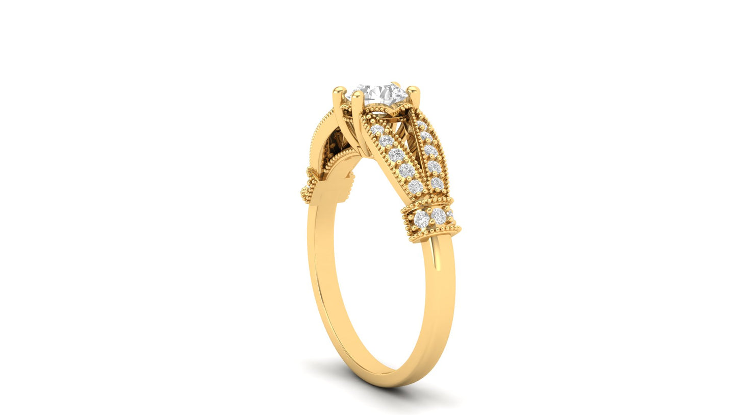 1.00 ctw Round Shape Lab Grown Diamonds | Designer Ring.