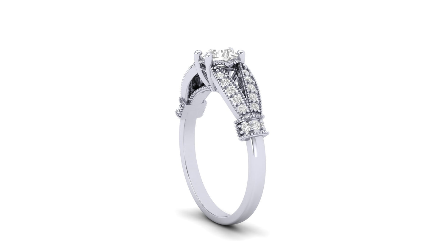 1.00 ctw Round Shape Lab Grown Diamonds | Designer Ring.