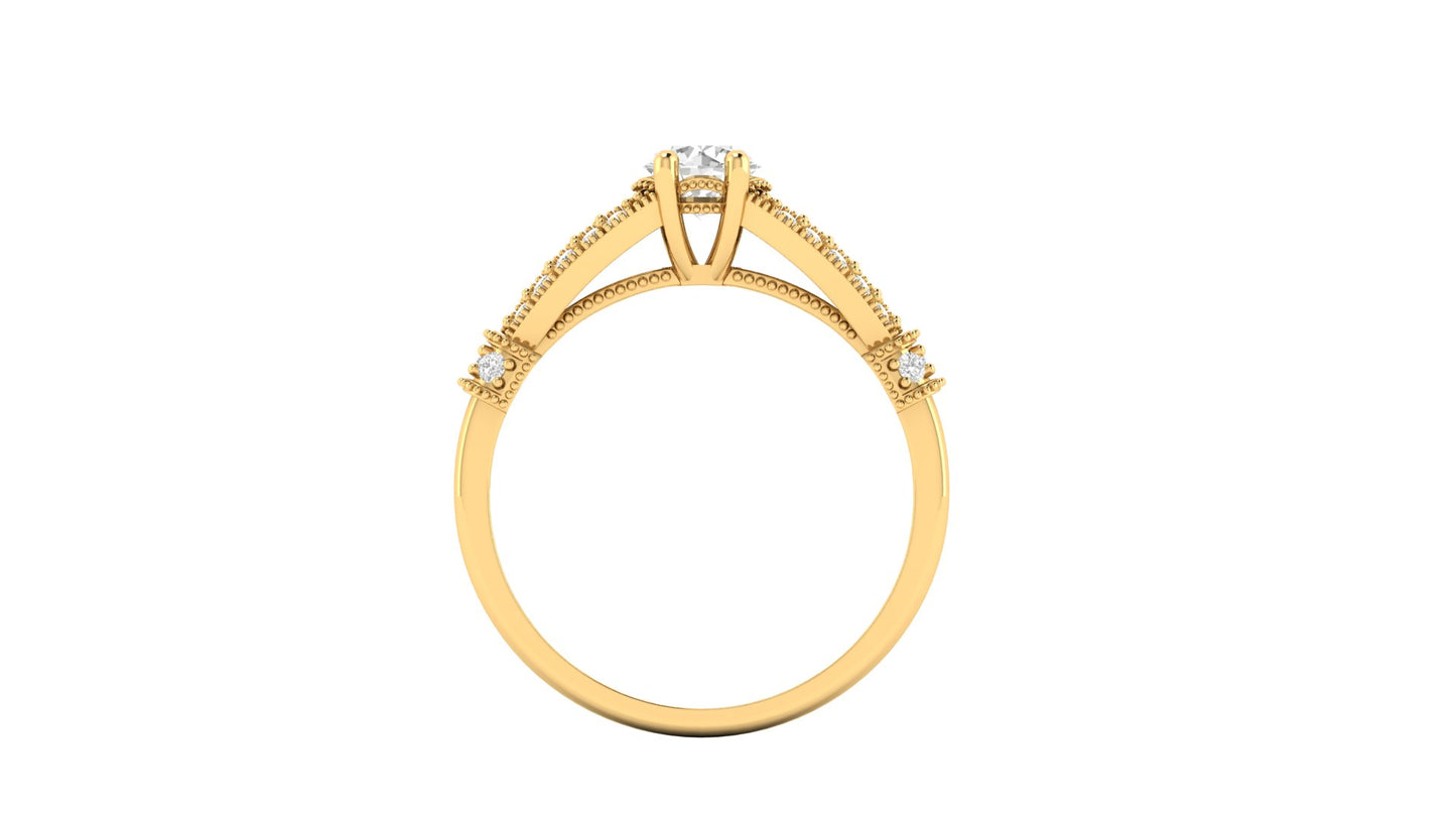 1.00 ctw Round Shape Lab Grown Diamonds | Designer Ring.