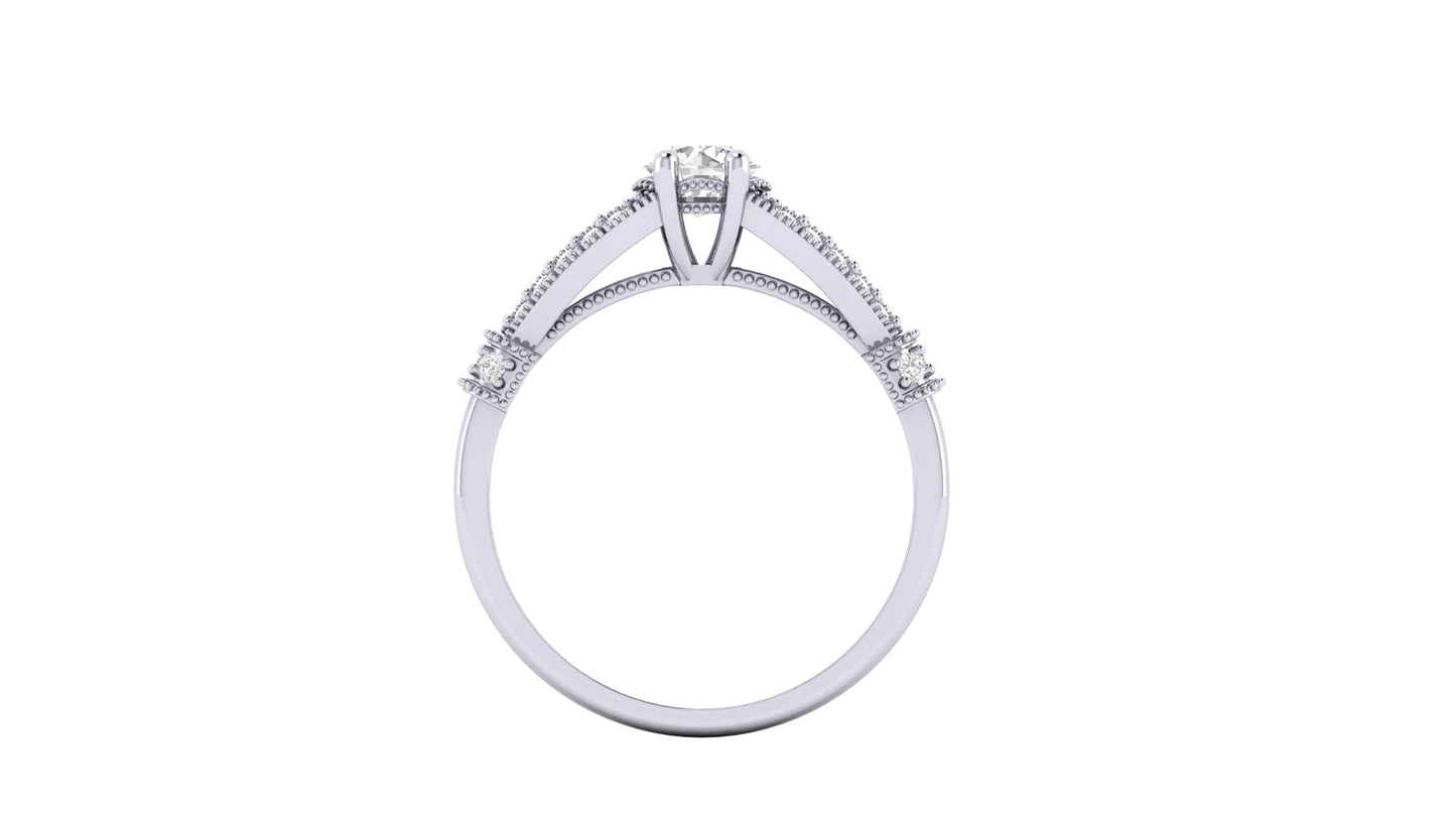 1.00 ctw Round Shape Lab Grown Diamonds | Designer Ring.