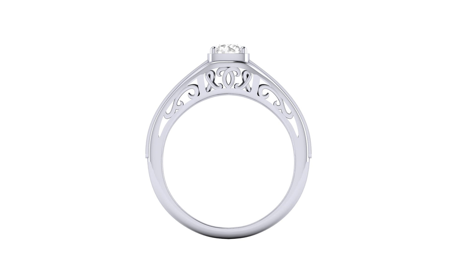 0.50 ctw Round Center Lab Grown Diamond | Color: E | Clarity: VVS | Designer Ring.