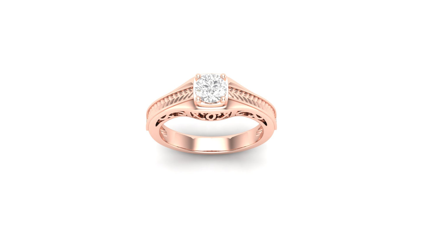 0.50 ctw Round Center Lab Grown Diamond | Color: E | Clarity: VVS | Designer Ring.