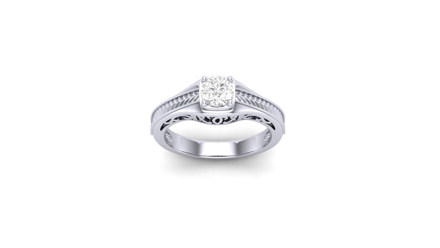 0.50 ctw Round Center Lab Grown Diamond | Color: E | Clarity: VVS | Designer Ring.