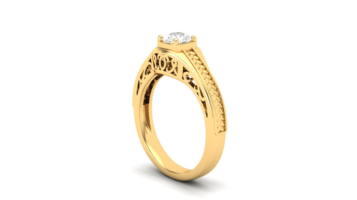 0.50 ctw Round Center Lab Grown Diamond | Color: E | Clarity: VVS | Designer Ring.