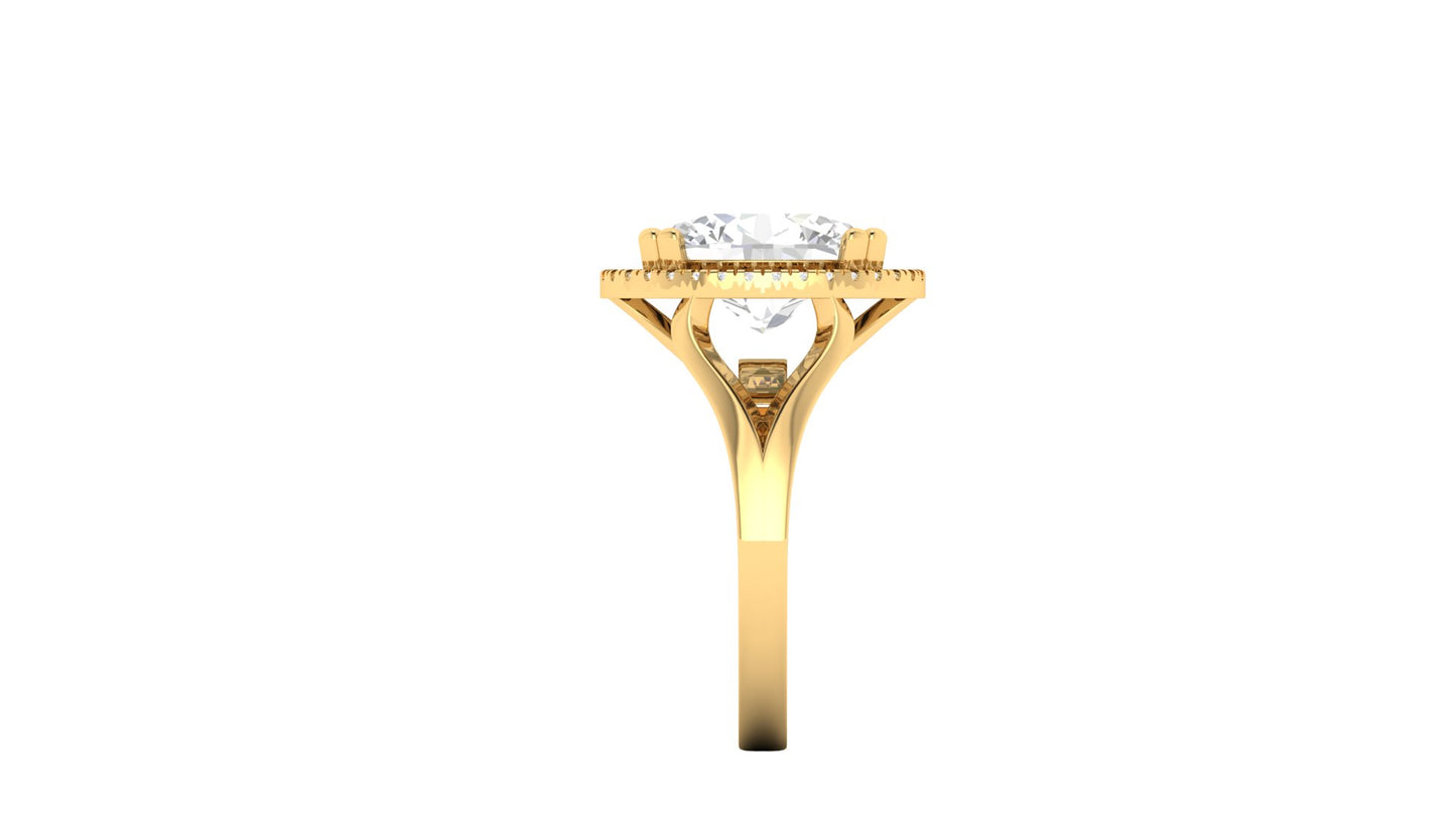 4.54 ct Oval Cut Center Lab Grown Diamond | Color: E | Clarity: VVS | 0.17 ct Lab Grown Side Diamonds | Halo Ring.