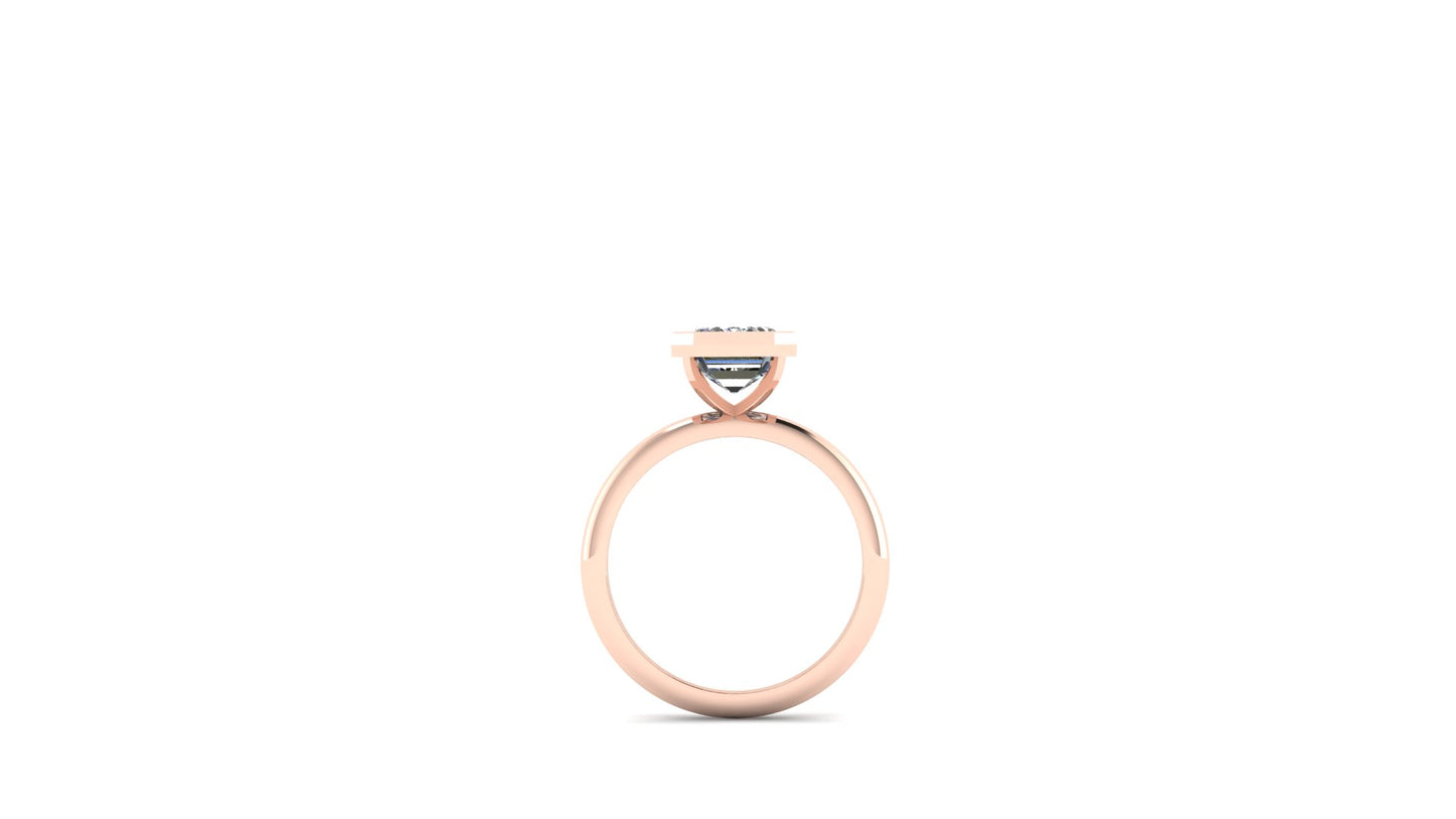 2.55 ctw Emerald Cut Lab Grown Diamond | Bezel Set Setting | Solitaire Ring.