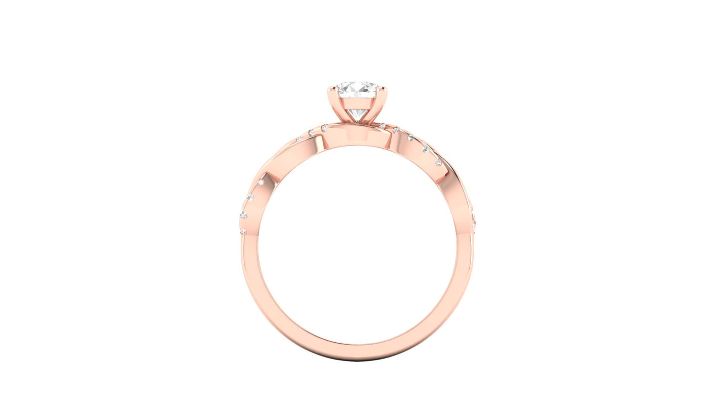 1.00 ct Round Center Lab Grown Diamond | Color: E | Clarity: VVS | 0.25 ct Lab Grown Side Diamonds. | Designer Ring.