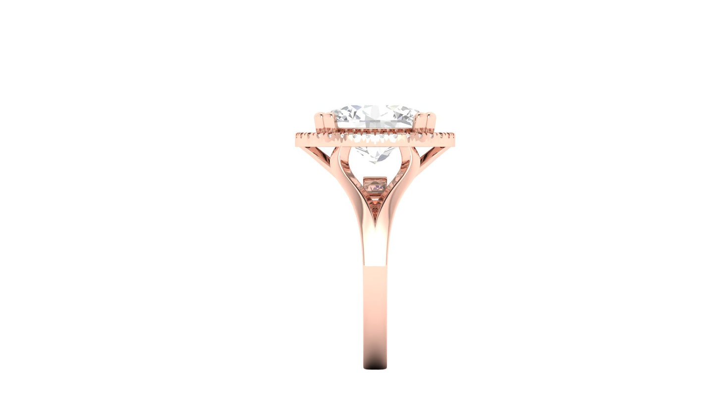4.54 ct Oval Cut Center Lab Grown Diamond | Color: E | Clarity: VVS | 0.17 ct Lab Grown Side Diamonds | Halo Ring.