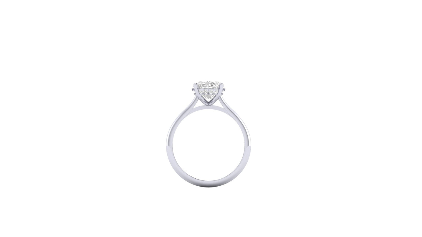 3.05 ct Oval Cut Lab Grown Diamond | Color: E | Clarity: VVS | 0.15 ct Lab Grown Side Diamonds. | Designer Ring.
