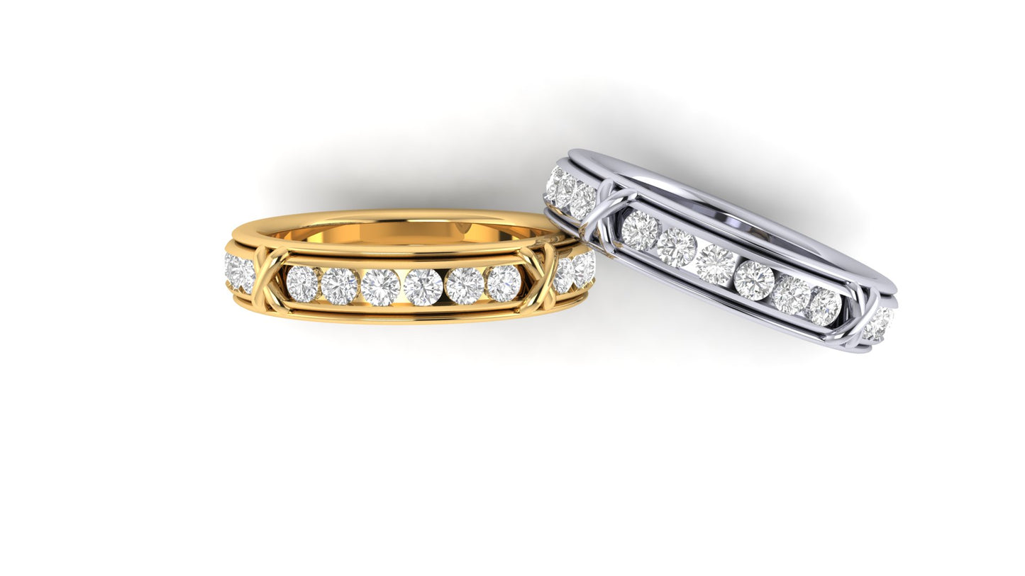 0.71 ctw Round shape Lab Grown Diamonds Designer Band.