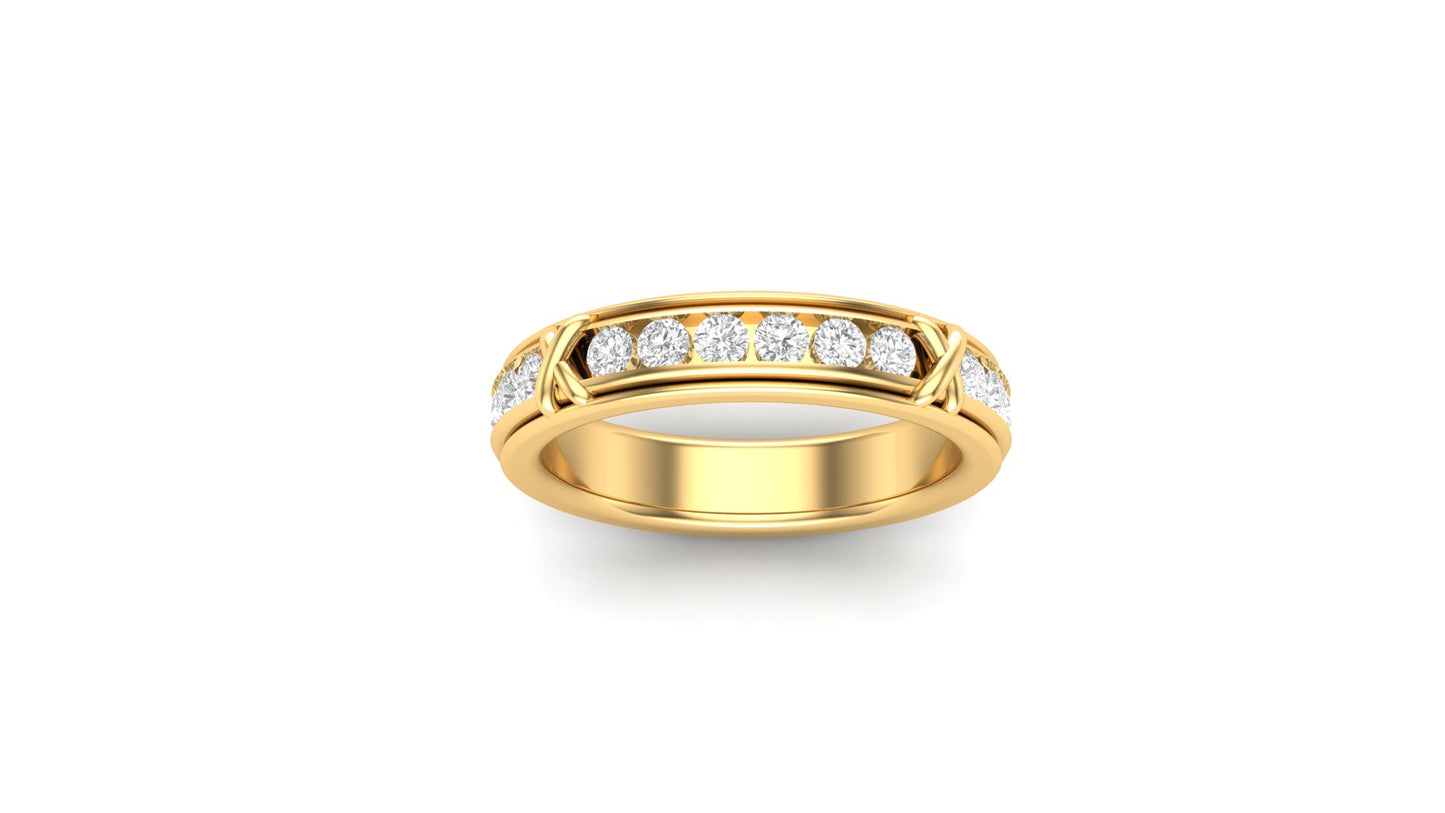 0.71 ctw Round shape Lab Grown Diamonds Designer Band.