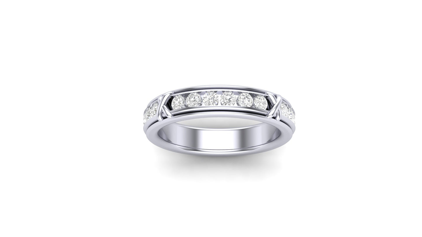 0.71 ctw Round shape Lab Grown Diamonds Designer Band.