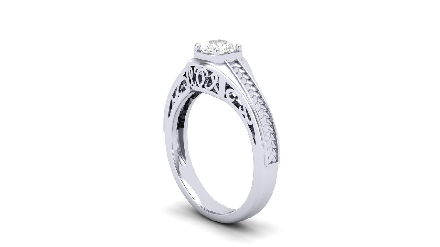 0.50 ctw Round Center Lab Grown Diamond | Color: E | Clarity: VVS | Designer Ring.