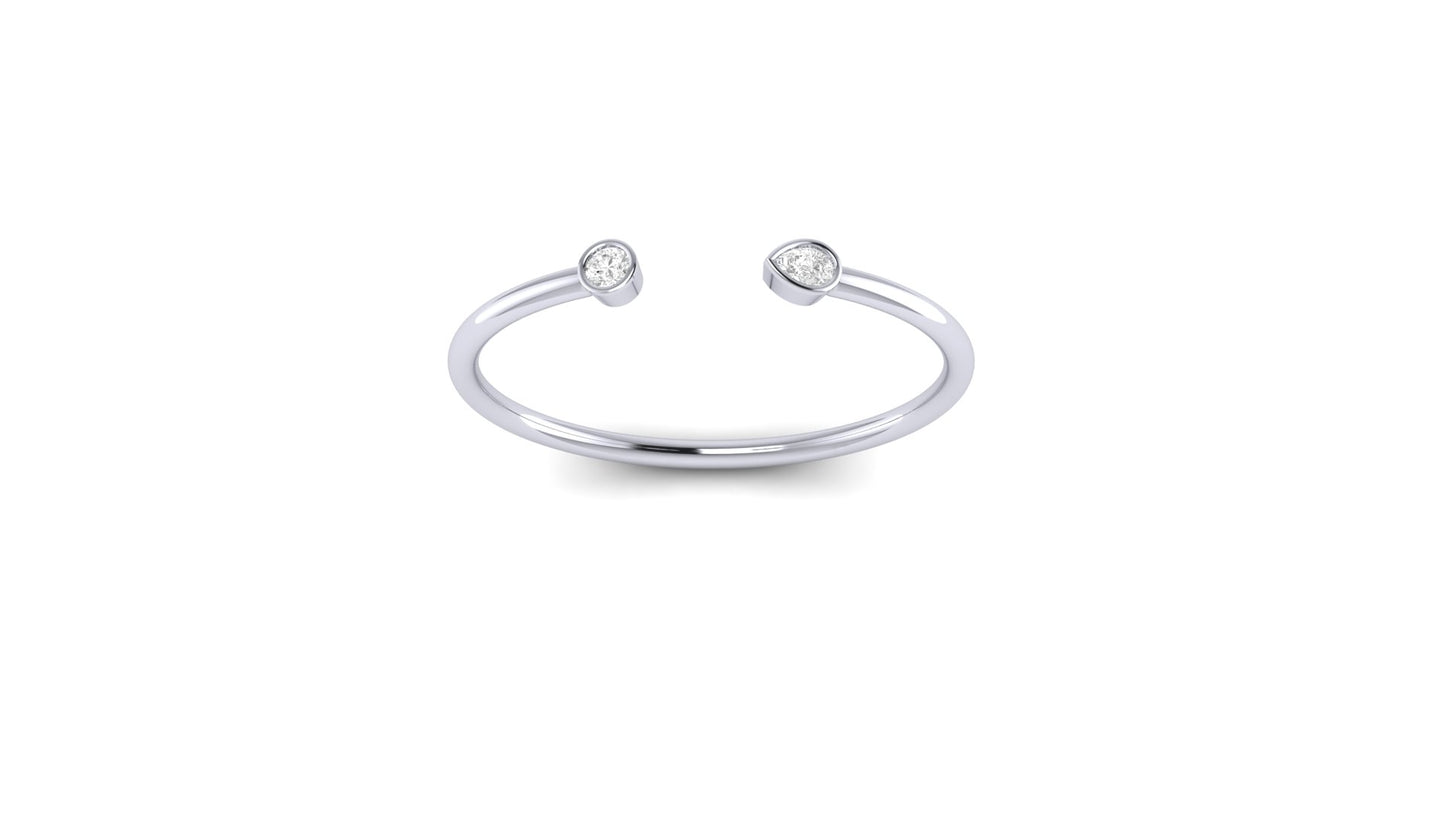 21 Grams | 1.00 ctw Round & Pear Shape Lab-Grown Diamonds | Solid/Open Bracelet
