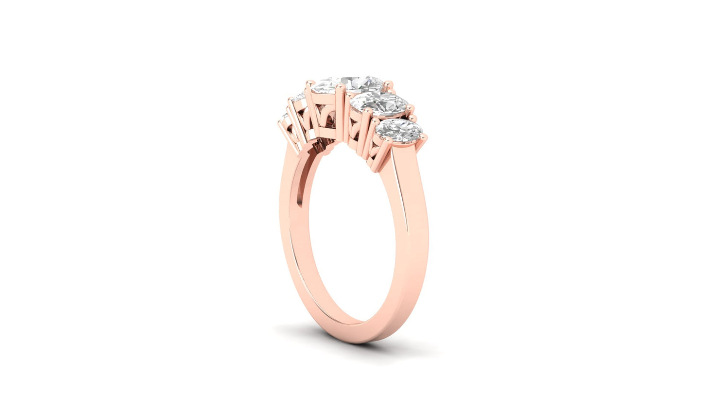 5.42 ctw Oval Shape Lab Grown Diamonds Designer Ring. | Color: E | Clarity: VVS