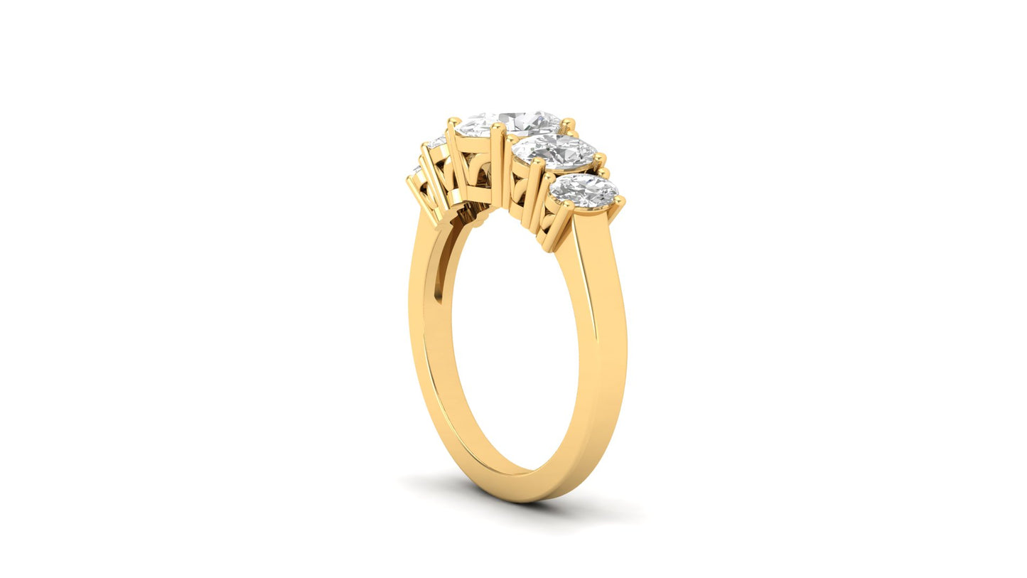 5.42 ctw Oval Shape Lab Grown Diamonds Designer Ring. | Color: E | Clarity: VVS