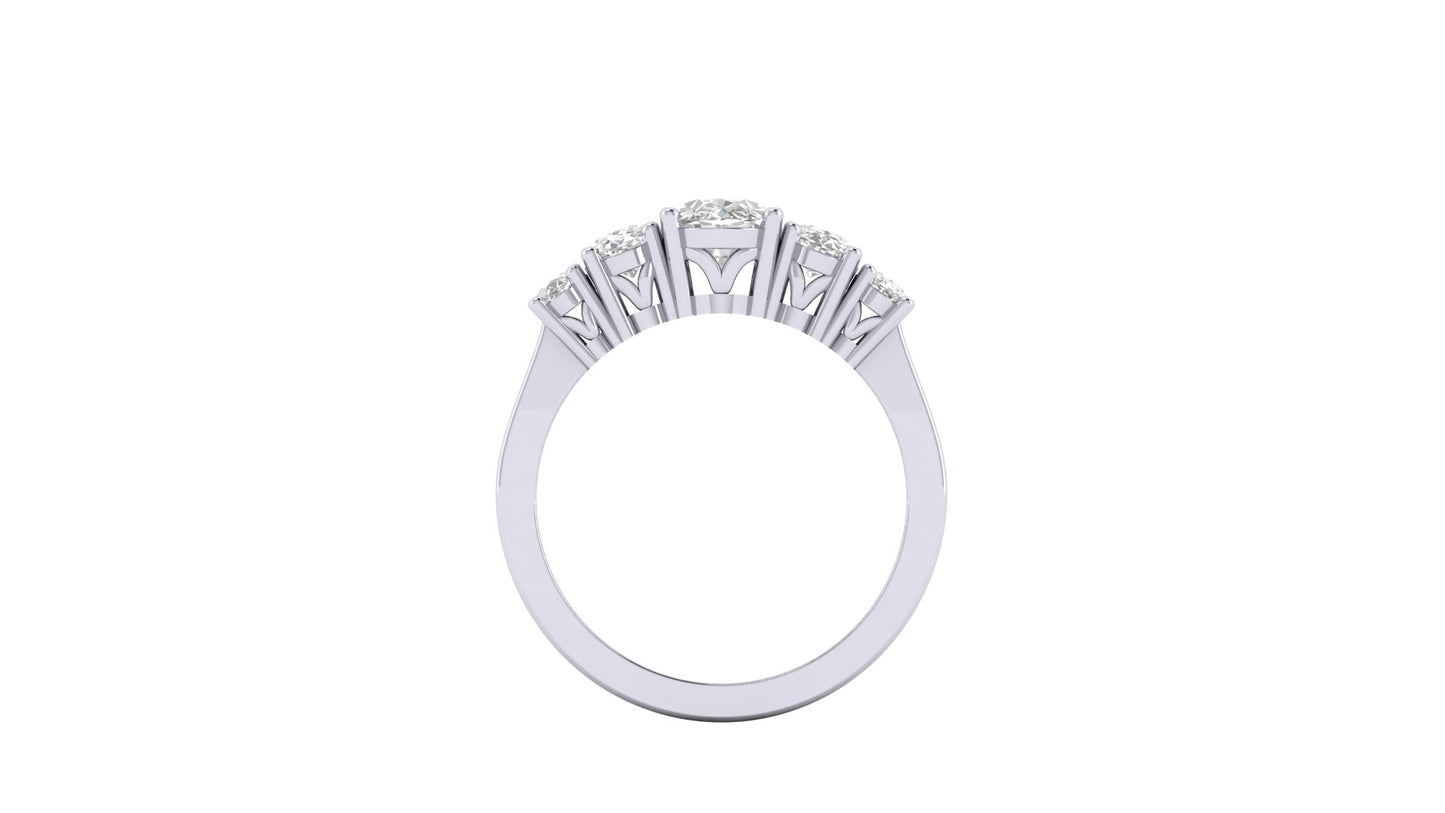 5.42 ctw Oval Shape Lab Grown Diamonds Designer Ring. | Color: E | Clarity: VVS