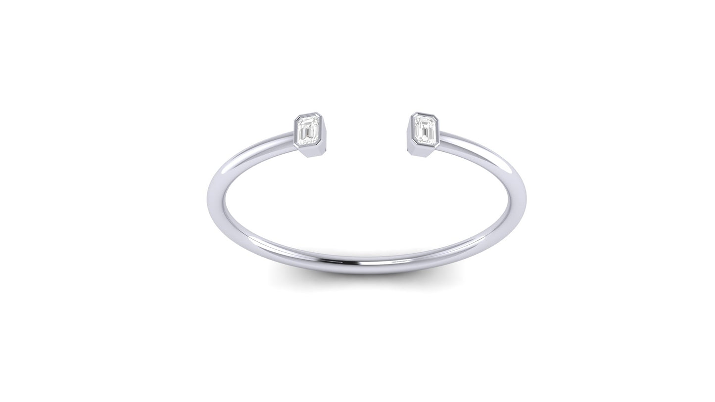 21 Grams | 1.00 ctw Emerald Cut Lab-Grown Diamonds | Solid/Open Bracelet