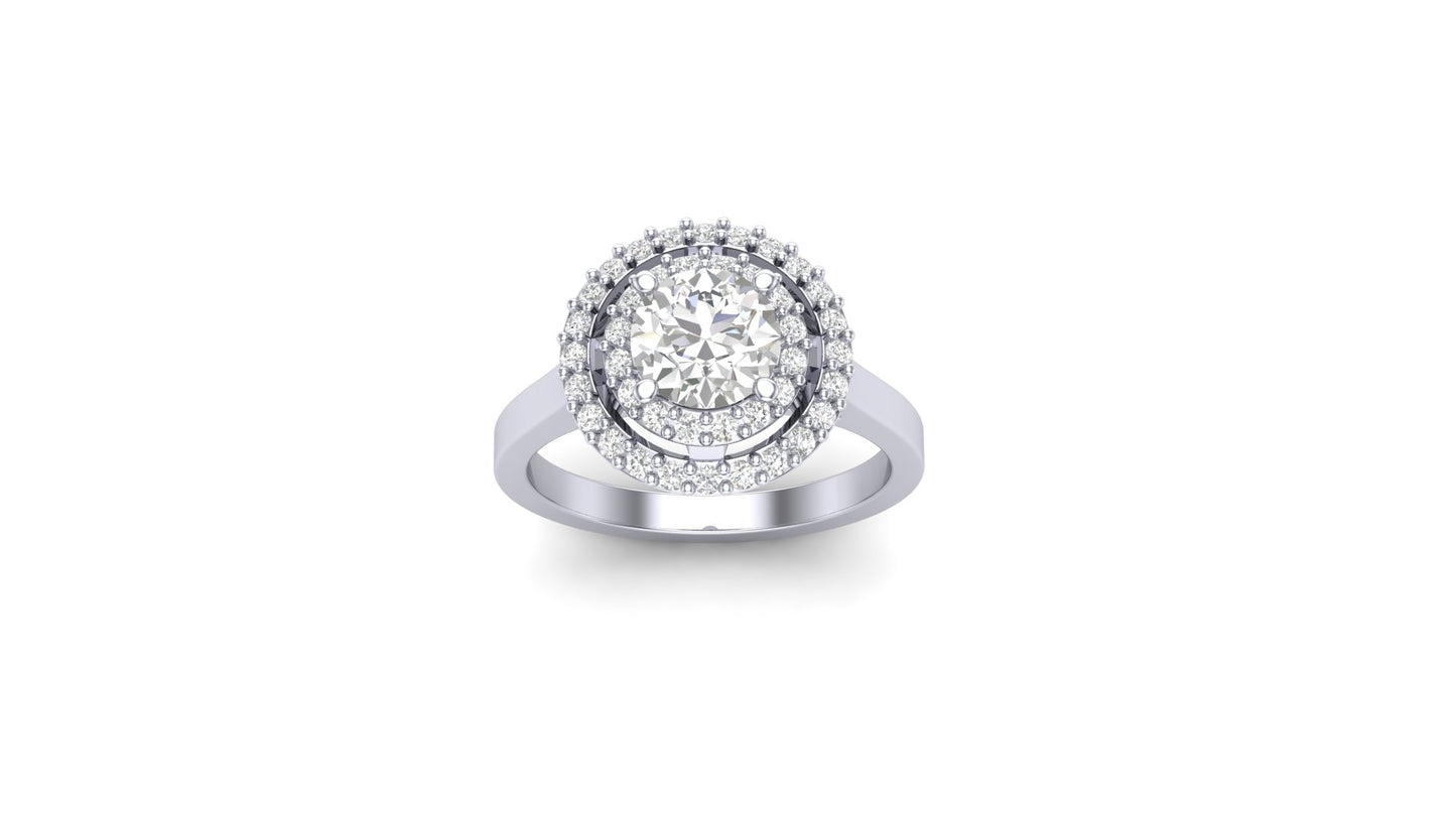 1.06 ctw Round Cut Lab Grown Diamonds Designer Ring. | Color: E | Clarity: VVS