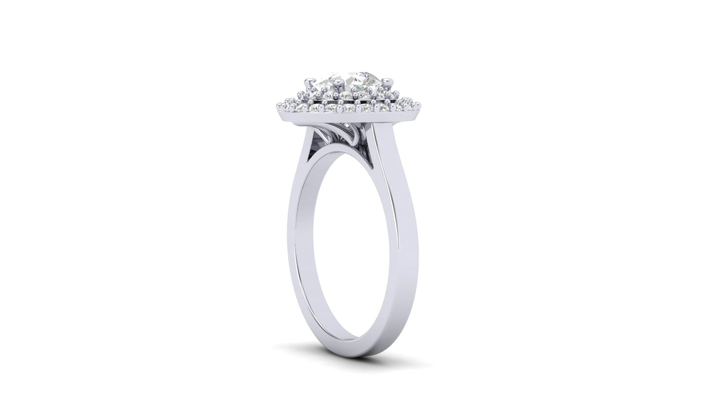 1.06 ctw Round Cut Lab Grown Diamonds Designer Ring. | Color: E | Clarity: VVS