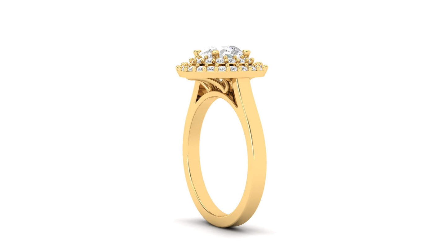 1.06 ctw Round Cut Lab Grown Diamonds Designer Ring. | Color: E | Clarity: VVS