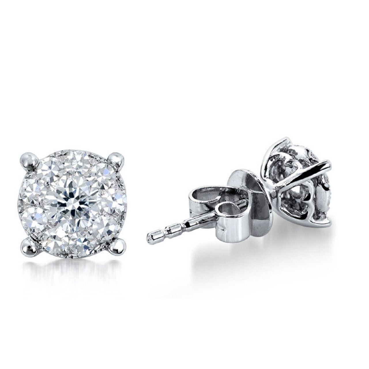 0.4 ctw Natural Diamonds | Color: F | Clarity: VS | 18k White Gold Earrings