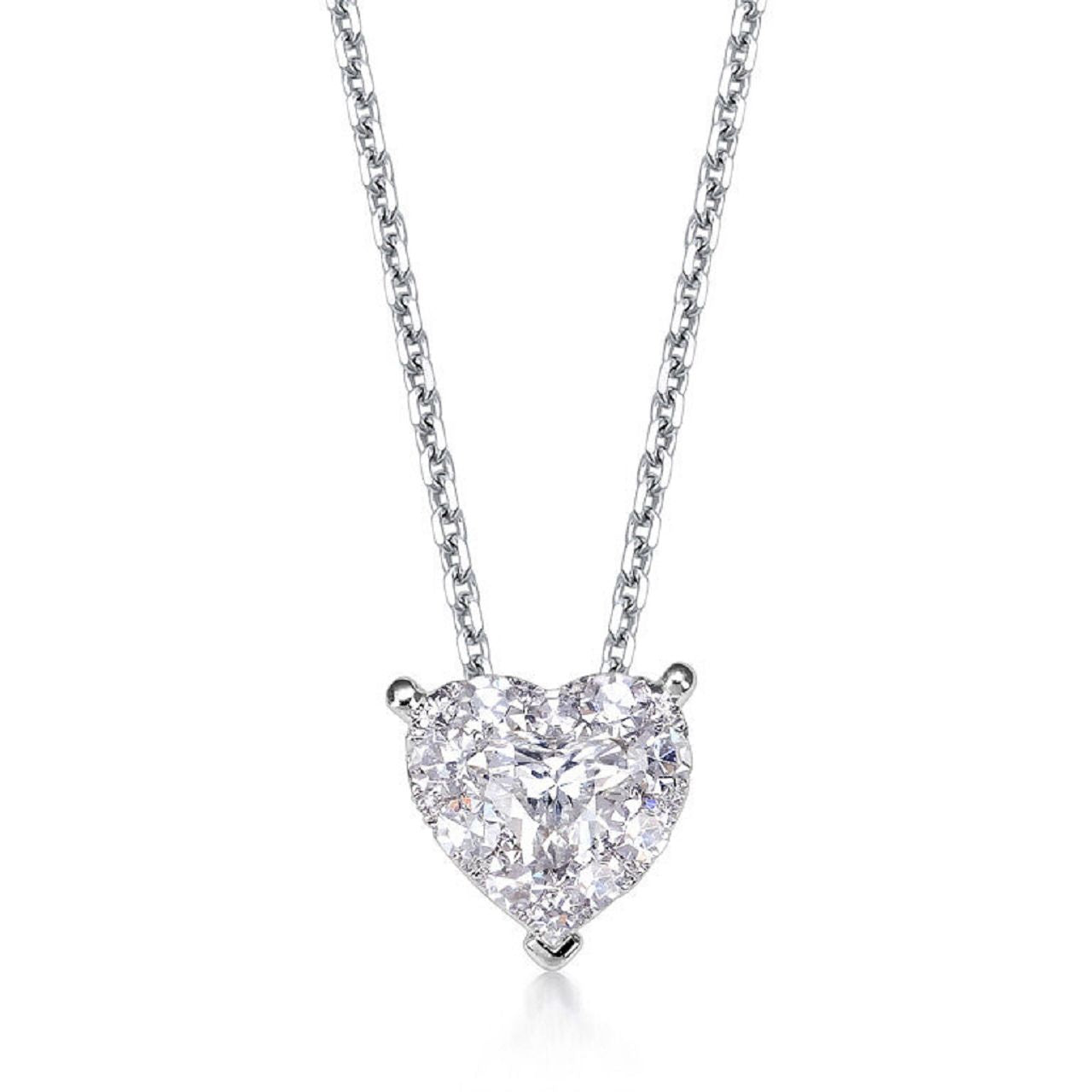 0.40 ctw Natural Diamonds | Color: F | Clarity: VS | 18k White Gold Necklace.