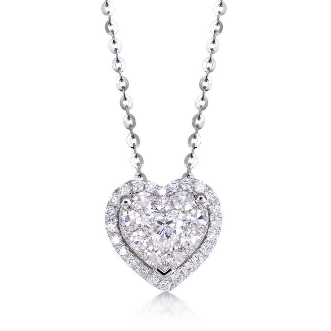 0.48 ctw Natural Diamonds | Color: F | Clarity: VS | 18k White Gold Necklace.
