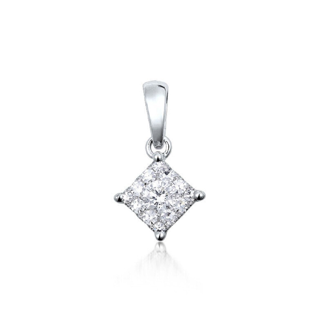 0.20 ctw Natural Diamonds | Color: F | Clarity: VS | 18k White Gold Pendant.