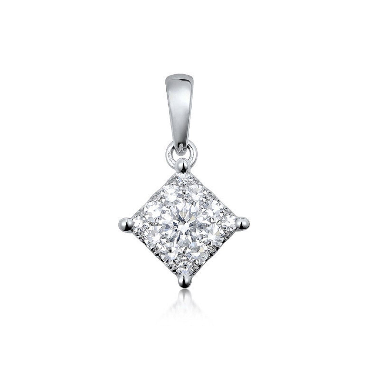 0.40 ctw Natural Diamonds | Color: F | Clarity: VS | 18k White Gold Necklace.