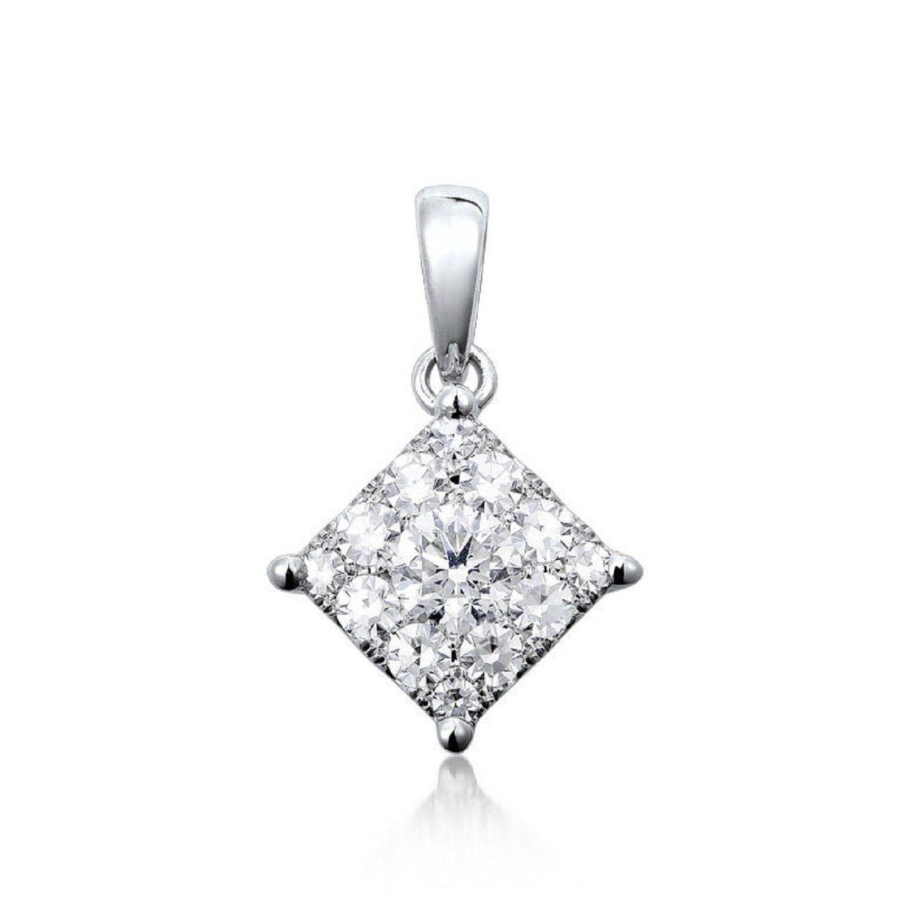 0.60 ctw Natural Diamonds | Color: F | Clarity: VS | 18k White Gold Pendant.
