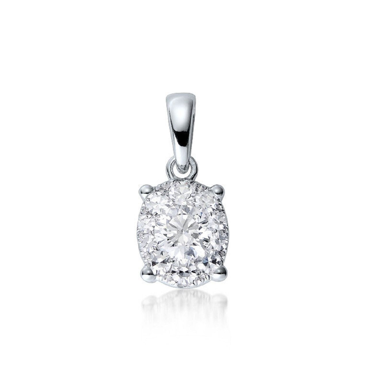 0.40 ctw Natural Diamonds | Color: F | Clarity: VS | 18k White Gold Pendant.