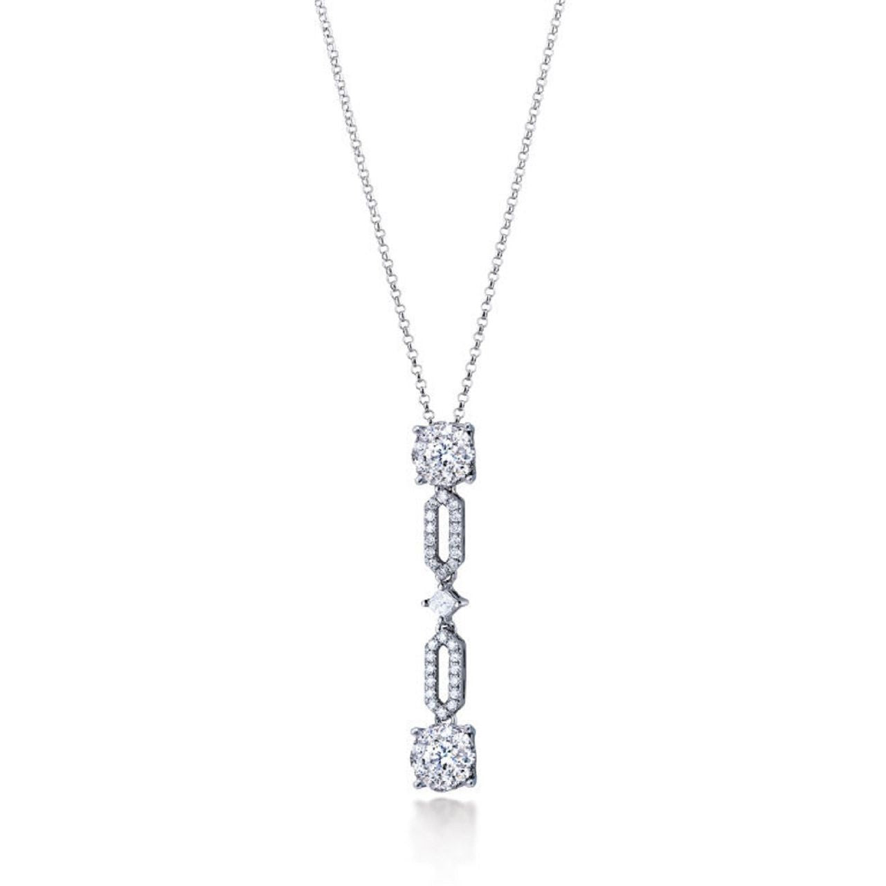 0.86 ctw Natural Diamonds | Color: F | Clarity: VS | 18k White Gold Pendant.
